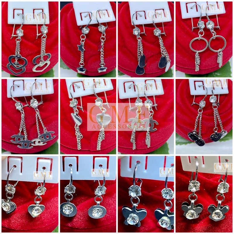 Anting Monel Permata Bentuk Bulat Ada Bandulnya Gambar Boneka Banyak Macam Anting Anak-Anak Dewasa Anti Karat Stainless Steel