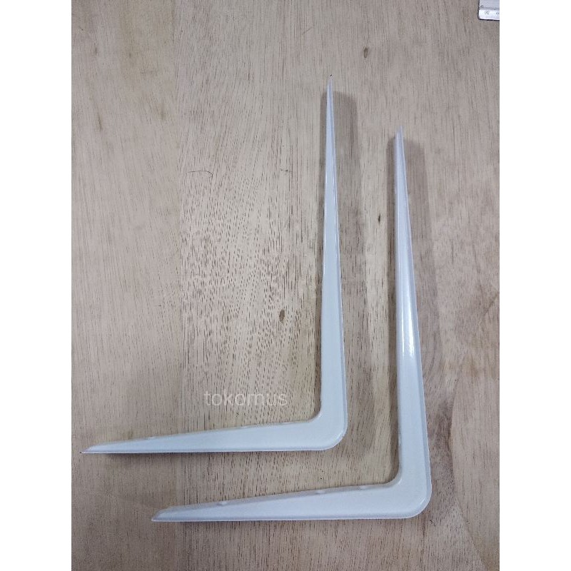 BESI SIKU RAK L DINDING 10&quot; X 12&quot; INCHI PUTIH SHELF BRACKET TEBAL PER PCS