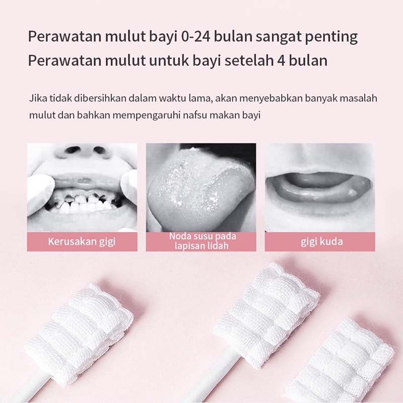 Little Yura - Pembersih Lidah Bayi / Sikat Lidah Bayi / Baby Oral Cleaner / Pembersih Mulut Bayi / Kasa Lidah Bayi / Sikat Gigi Bayi