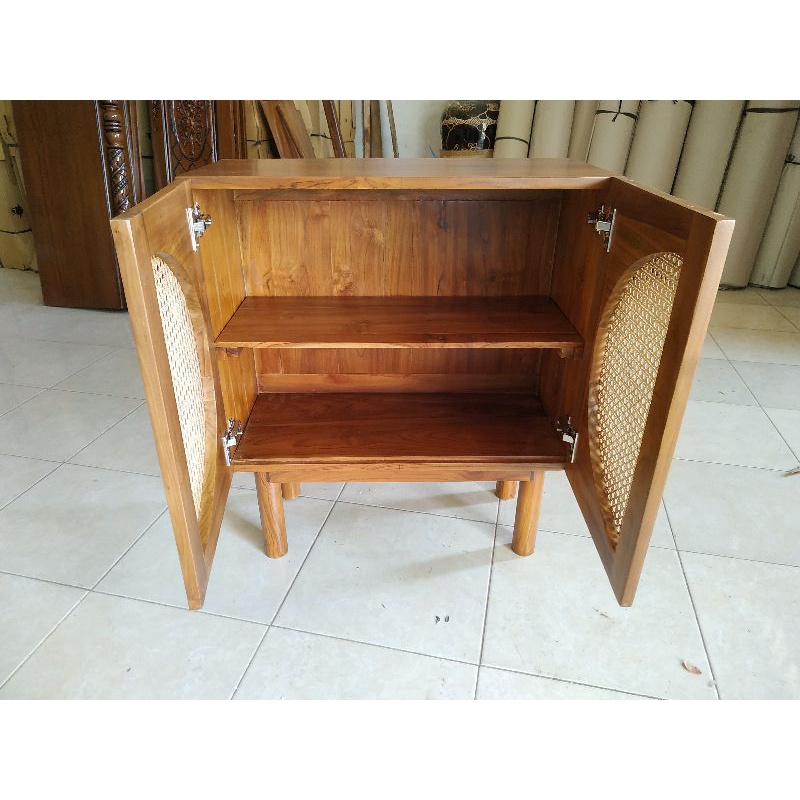 NAKAS KABINET ROTAN VINTAGE BUFET RETRO MINIMALIS DRAWER ROTTAN SCANDINAVIA MURAH BAHAN KAYU JATI TUA GRADE A FINISHING NATURAL FURNITURE JEPARA-6