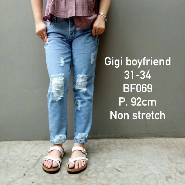 RIPPED BOYFRIEND JEANS// CELANA JEANS SOBEK WANITA