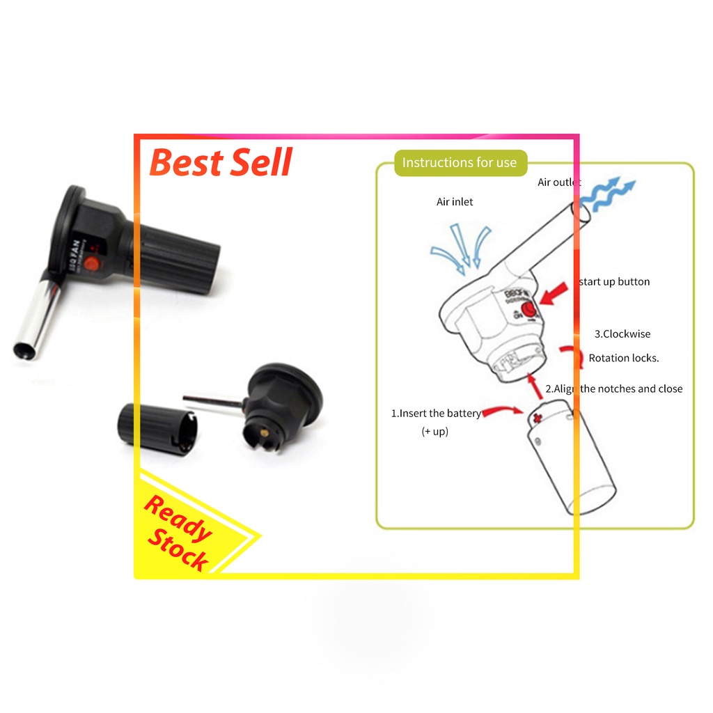 Portable Electric Fire Blower for Grilling BBQ Outdoor Flame Ignition Kit