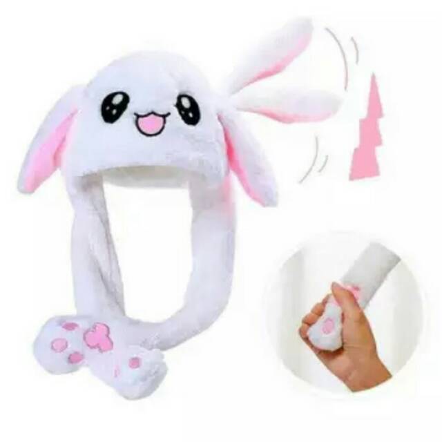 Topi Boneka Bunny Hat Non LED - Rabit Hat Dance / Topi Bergerak