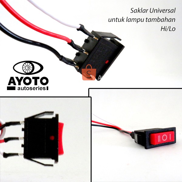 SAKLAR ON OFF AYOTO /  TOMBOL SWITCH ON OFF 2 IN 1 UNIVERSAL WATERPROOF SAKLAR SPION