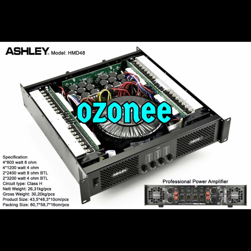 POWER AMPLI 4 CHANNEL ASHLEY HMD 48 ORIGINAL GARANSI RESMI