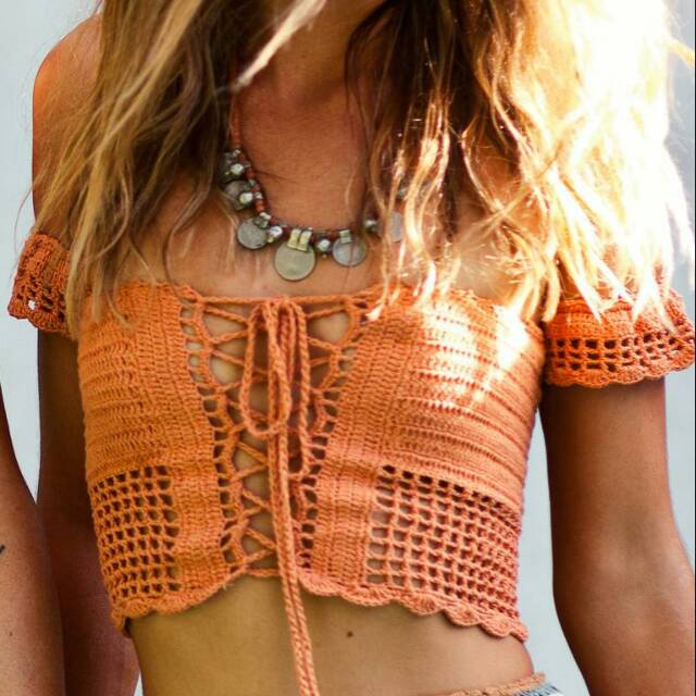 CROP TOP BIKINI RAJUT HANDMADE