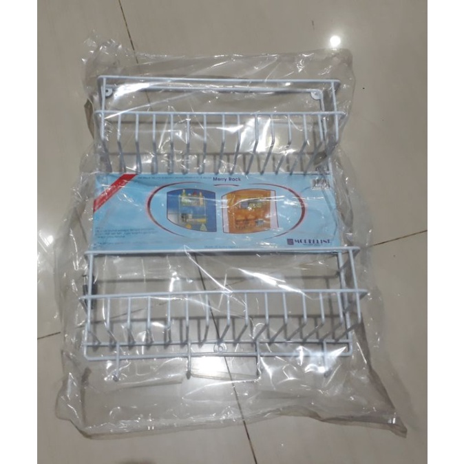 rak kamar mandi/ toilet/ dapur 2 susun ada gantungan, merry rack bahan besi dilapis plastik, praktis