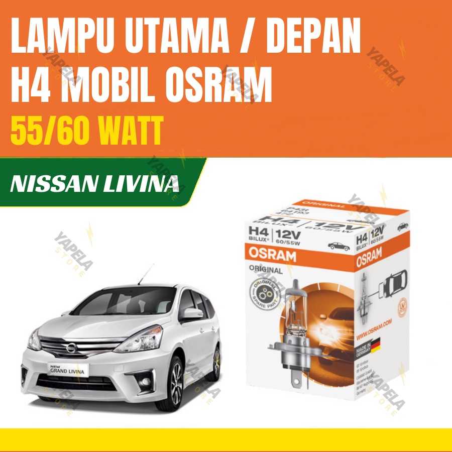 Lampu Depan Mobil H4 Kaki 3 Original Osram