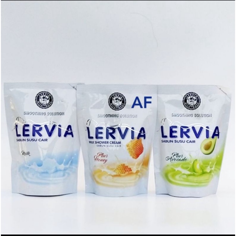 LERVIA Sabun Mandi Susu Cair  Refill 400ml Pouch