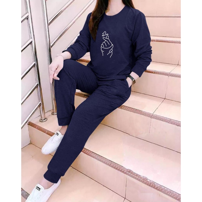 STELAN   GIRL SARANGHEO / satu set / sweater + celana / fashion wanita terbaru / baju senam  / baju olahraga / baju santai -alipio fashion