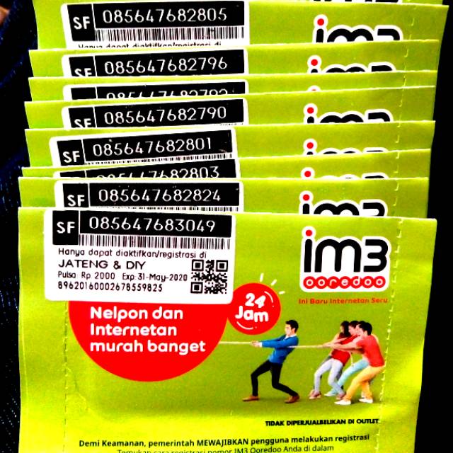 Kartu Perdana Im3 pulsa 2000 segel