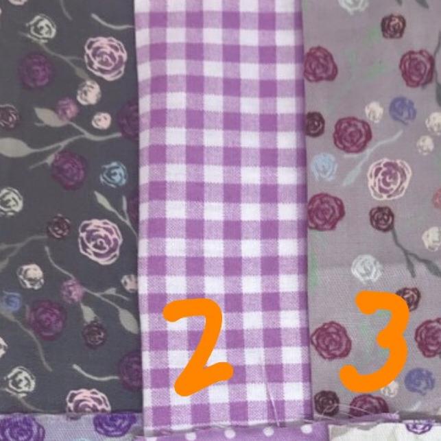 kain katun jepang perca 8 motif 50cm x 50cm ungu