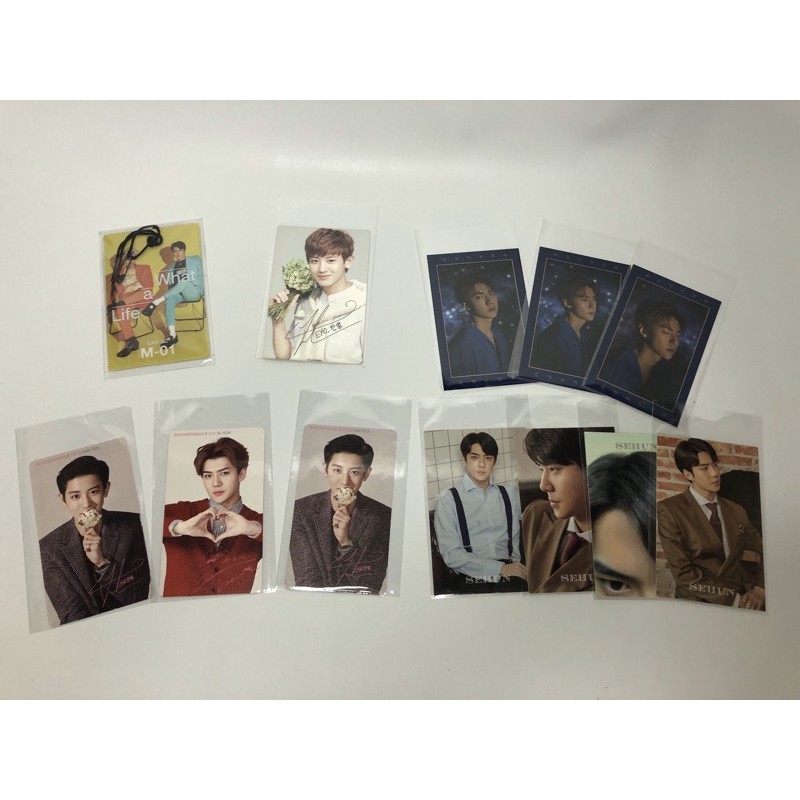 EXO sehun chanyeol photocards; SG 2019 2020 BR NatRep