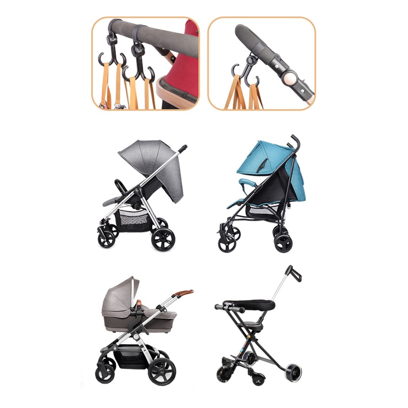 Mary 2pcs Kait Gantungan Stroller Bayi Adjustable Untuk Outdoor / Travel