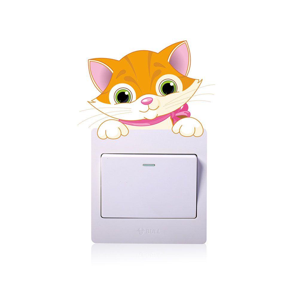 Solighter 1pc Saklar Stiker Removable Kamar Anak Dekorasi Rumah Kartun Hewan