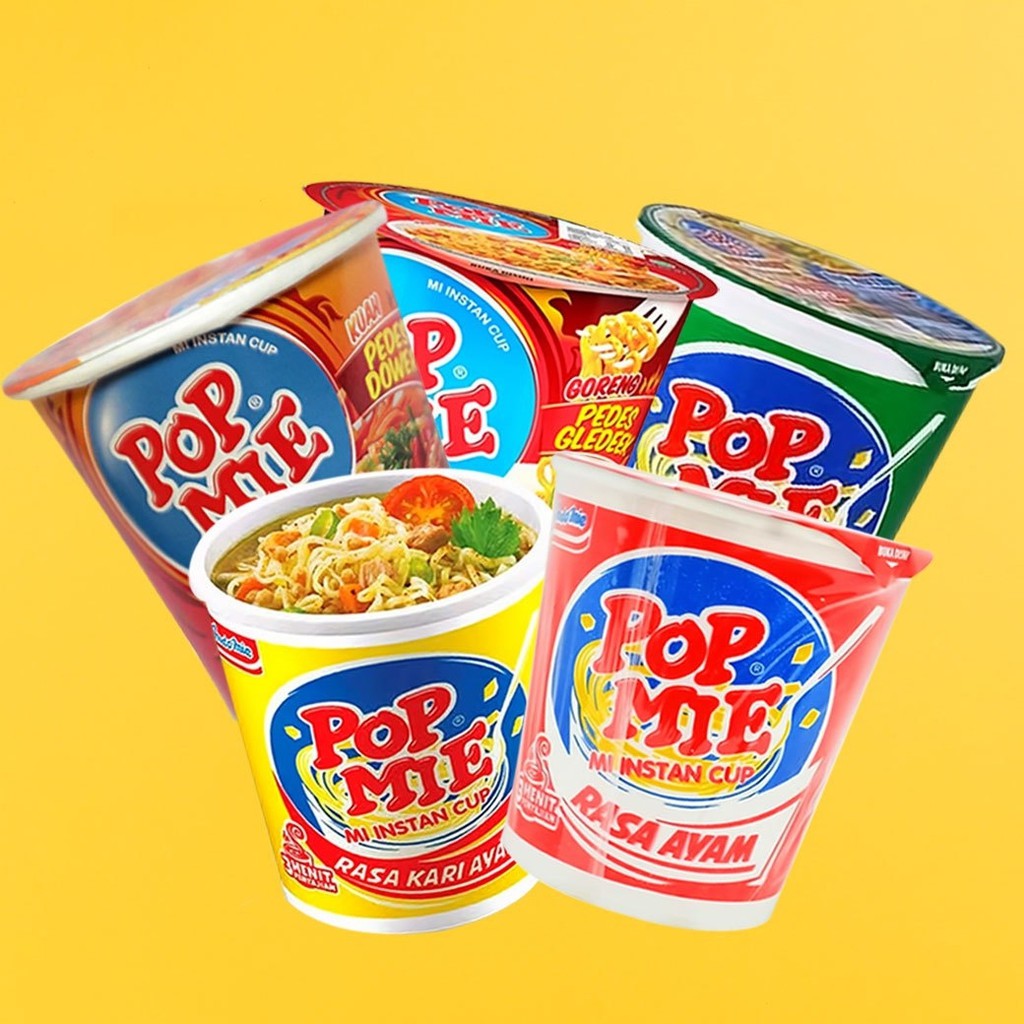 

POP MIE Instan Cup Besar Rasa Ayam / Bakso / Sapi / Kari