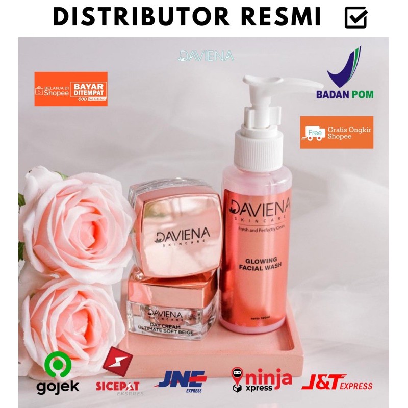 PAKET HEMAT GLOWING SERIES (FW+Day+N) DAVIENA SKINCARE JAKARTA davienaskincarejakarta