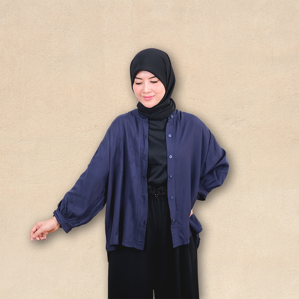 BEFAST - ZFF OOTD Kemeja HIRA / Calani Oversize Batwing Rayon Diamond Shirt / Atasan Lengan Panjang / Kemeja Polos Casual / Fashion Remaja ABG / Kemeja Formal / Outfit Wanita Modis / Terbaru 2022