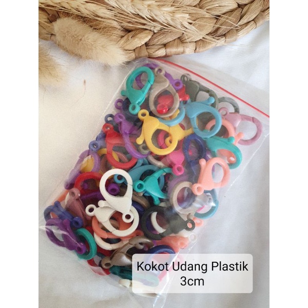 Kokot Udang Plastik 2.3cm 2.5cm 3cm dan 3.5cm Grosir (50pcs dan 100pcs)