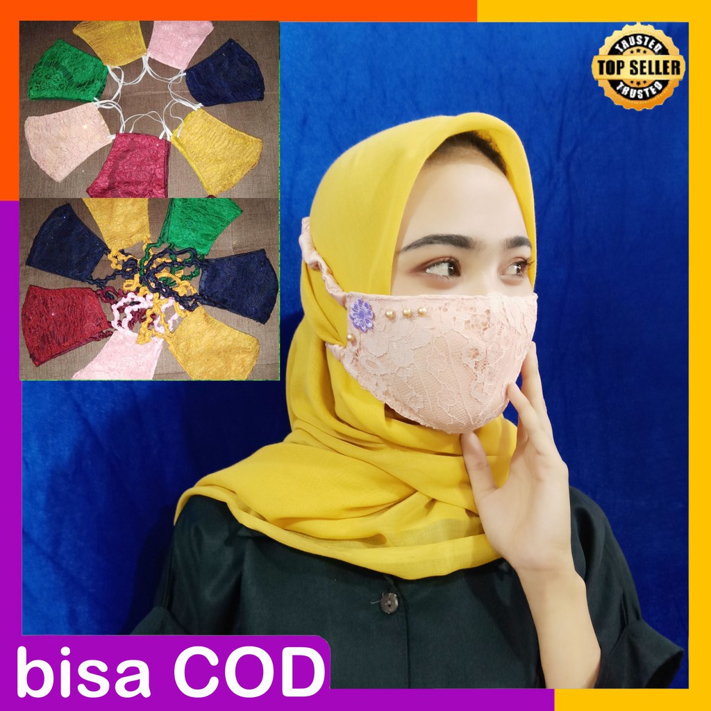 MASKER BROKAT HIJAB  BAHAN HALUS HARGA MUMER