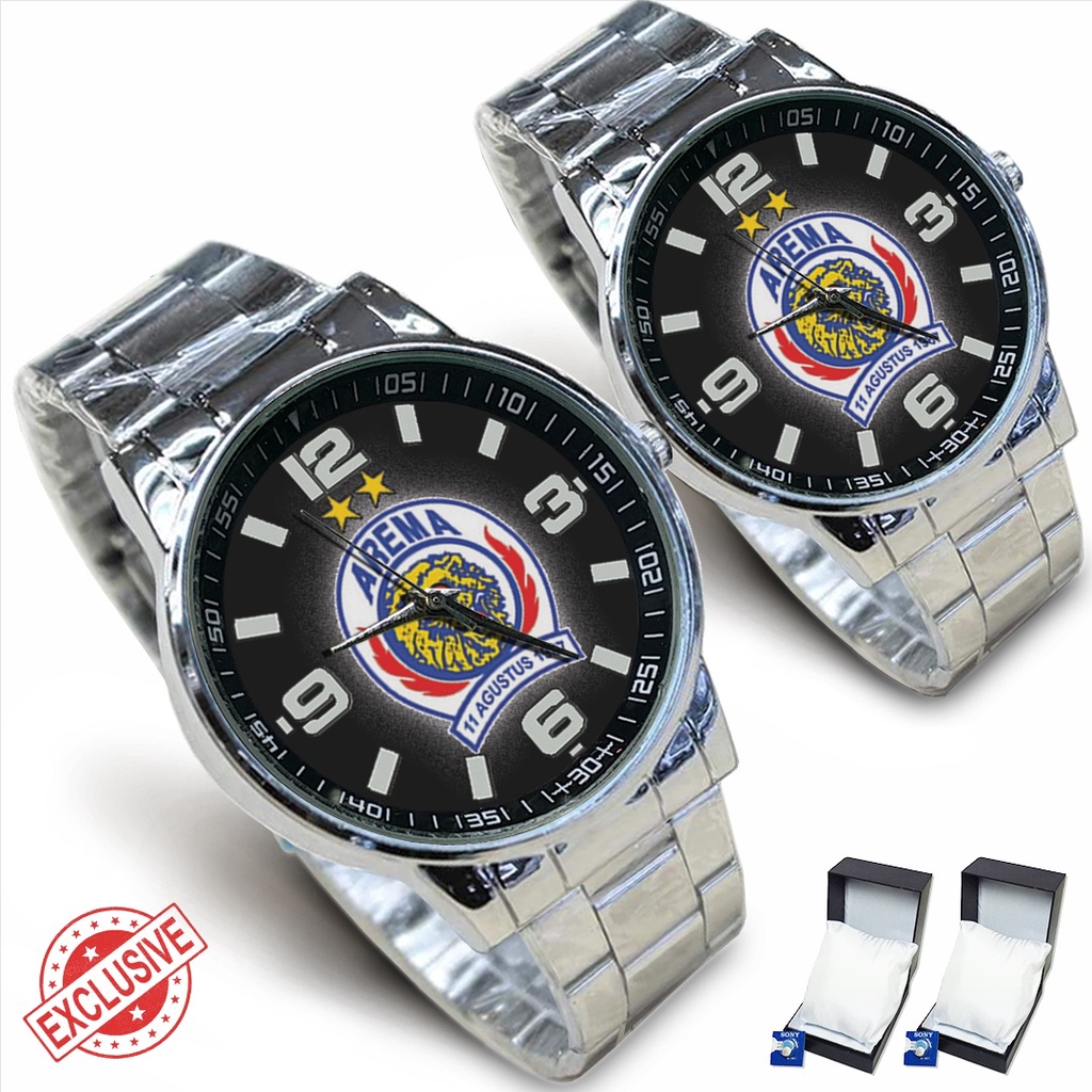 Jam Tangan Rantai Couple AREMA FC - 2 (Keren)