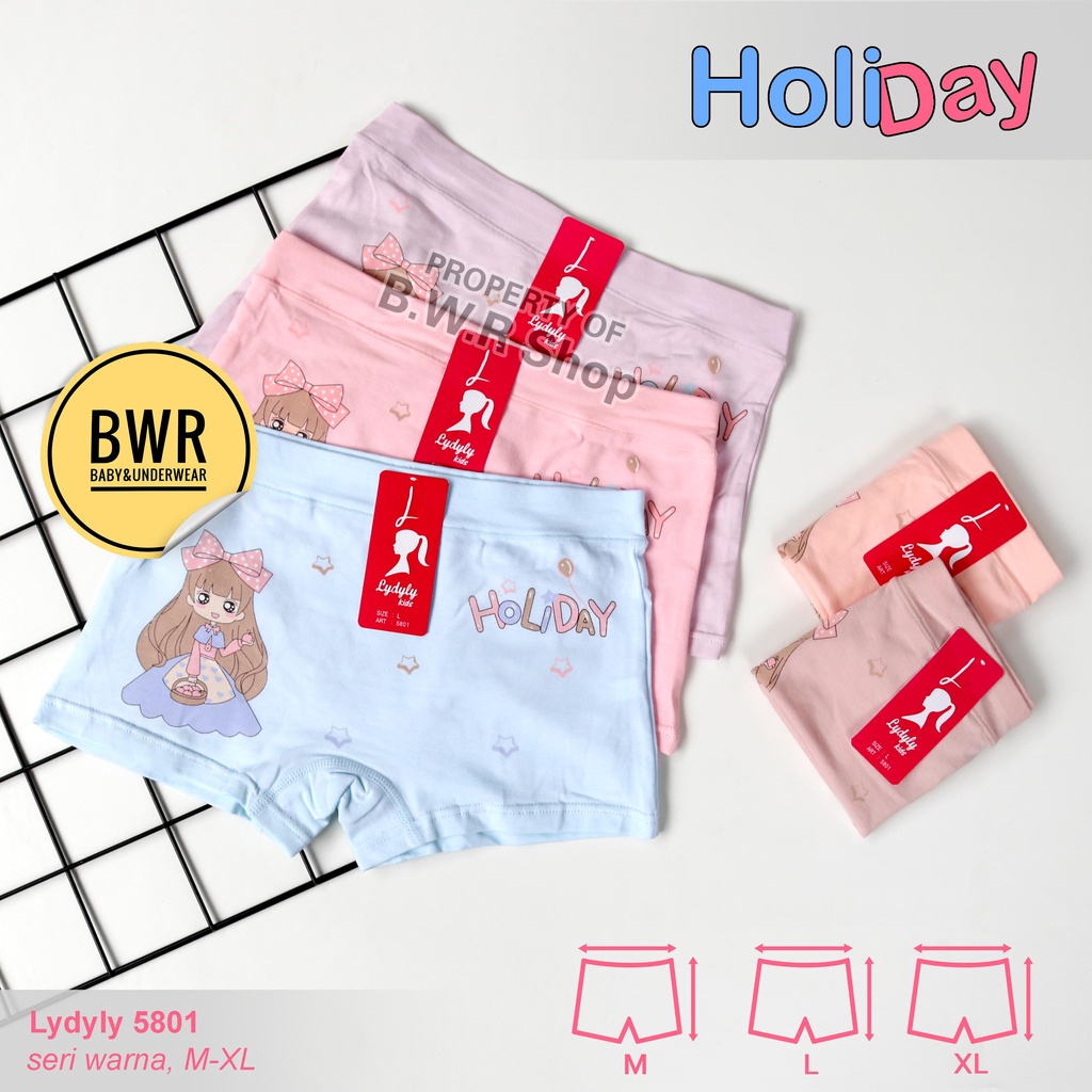 Cd Boxer LYDYLY 5801 Anak Remaja / Motif Holiday Celana Dalam Anak Perempuan 5801 / Bwr