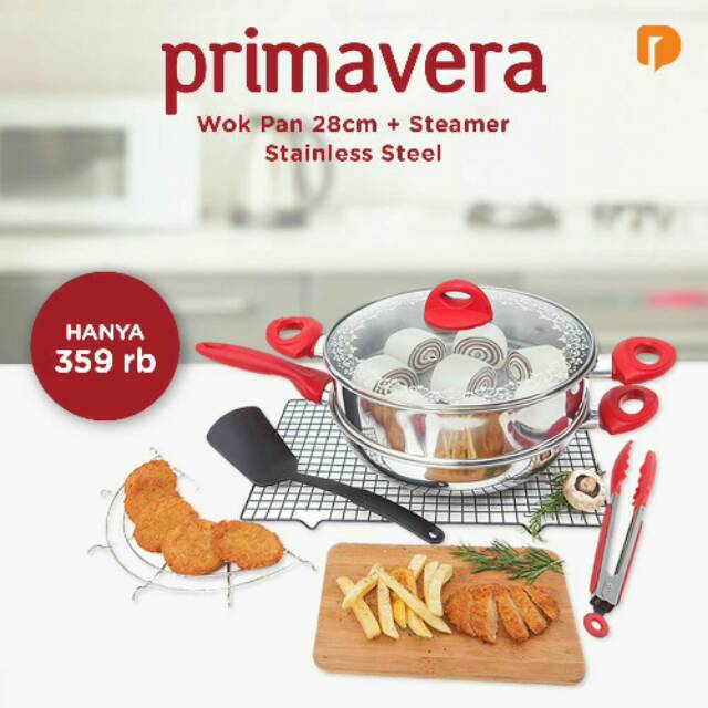 Primavera wok pan and steamer