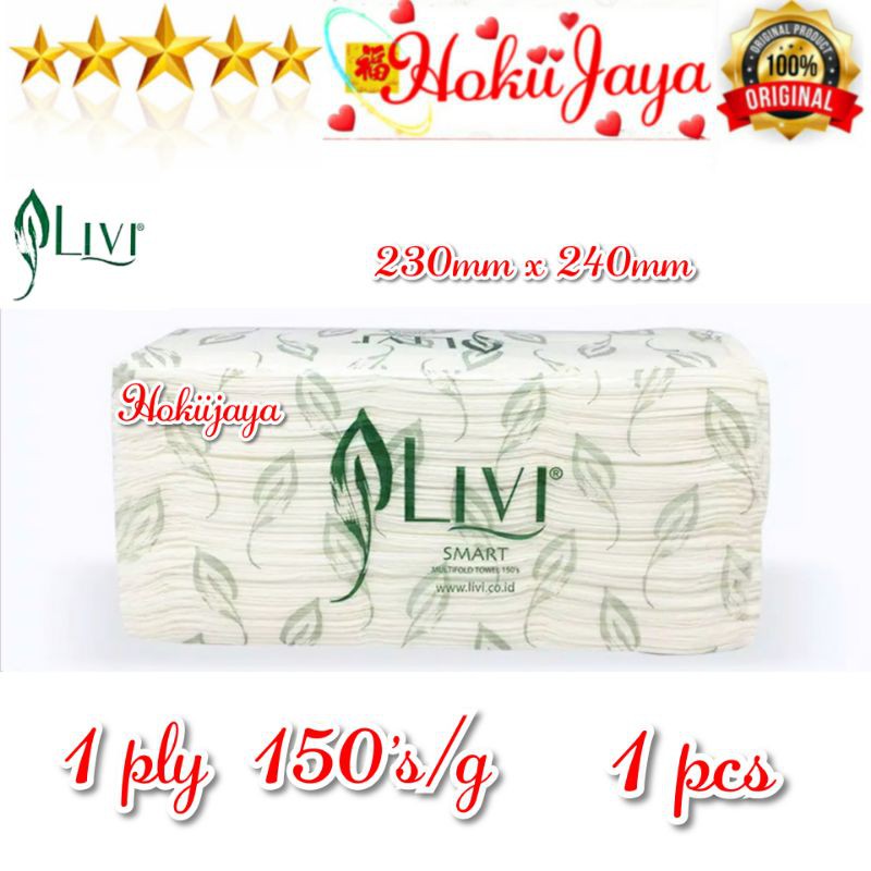 Tissue LIVI SMART TOWEL Multifold 150's / Livi hand towel