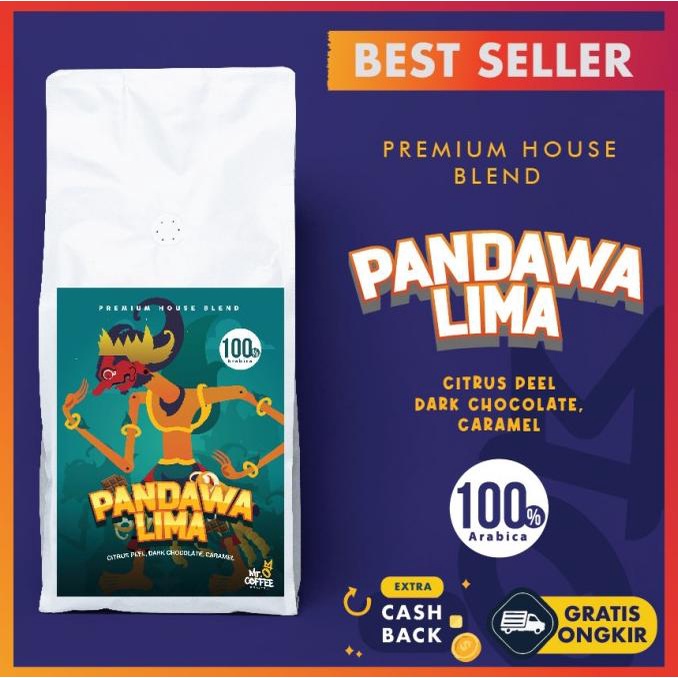 

Pandawa5 Premium House Blend 100% Biji Kopi Arabika 1Kg Mrocoffee -Diskon Sd 50%