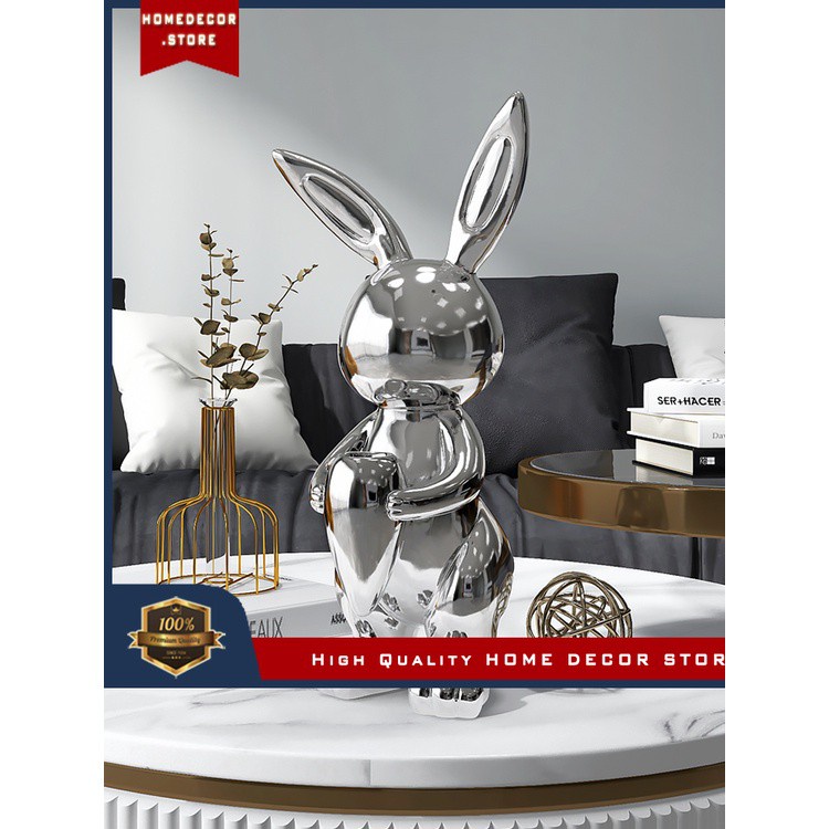 

Creative rabbit vase ornaments light luxury living room TV cabinet wine cabinet soft home decoration