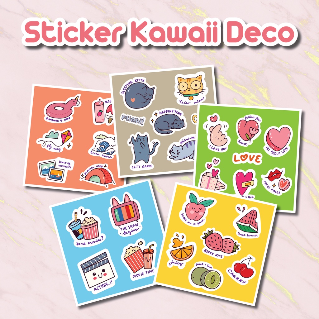 

Stiker Mini Pack Kawai / Stiker Kawai Deco / Stiker Cute Kawai / Stiker Lucu / Stiker Aesthetic Kawai / Stiker Tumbler