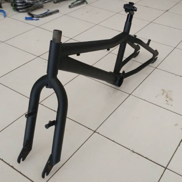 FRAME + FORK BMX STANDAR STEEL TAIWAN VBRAKE BONUS HEADSET