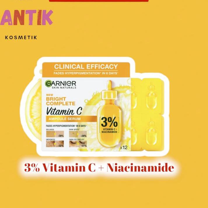 Stars Garnier Bright Complete Ampoule Vitamin C Hiperpigmentasi Serum/Garnier Bright Complete Serum 