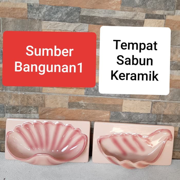 Tempat sabun keramik tempel tembok kramik pink