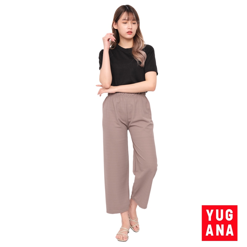 YUGANA - C.MAURA Celana Kulot Jumbo Wanita Cewek Panjang Polos Kerja Santai Jogging Hitam Navy Army