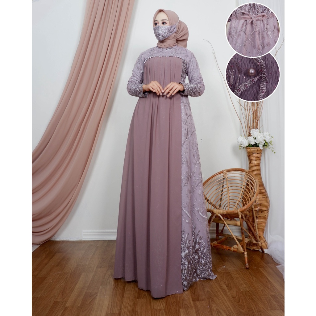 LONG GAMIS TULLE TASYA / GAMIS PESTA / GAMIS KONDANGAN