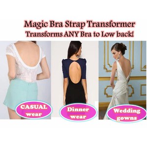 Low Back Bra Strap Tali Bra Backless pada baju gaun pesta dress