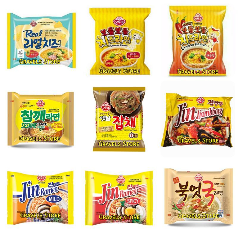 

Ottogi Ramyun ALL VARIAN - Real Cheese Spicy - Jin Spicy Mild - Japchae - Sesame - Jjajang Seafood