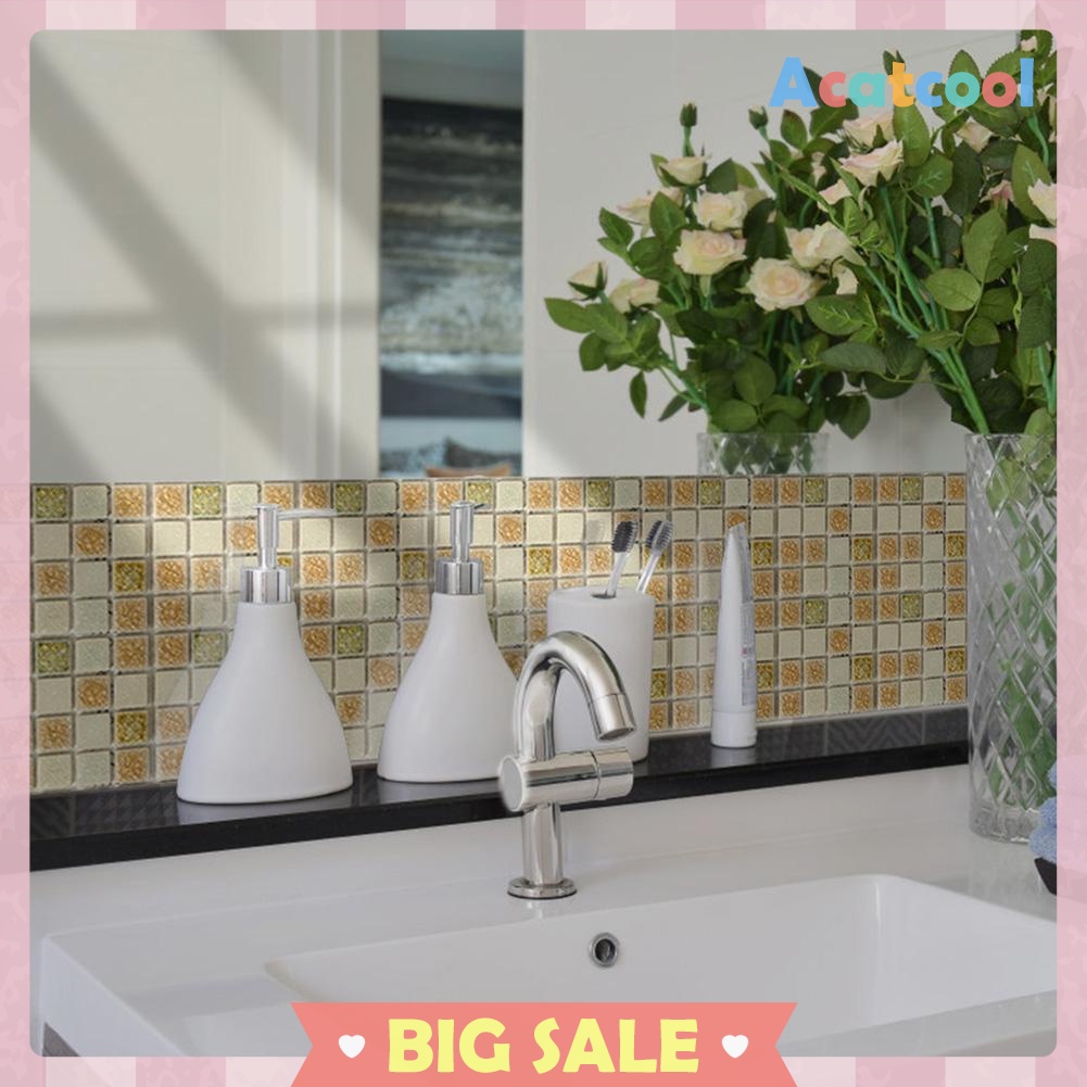 20pcs/set DIY Waterproof Self Adhesive 3D ​Wall Stickers Mosaic Tile Decal