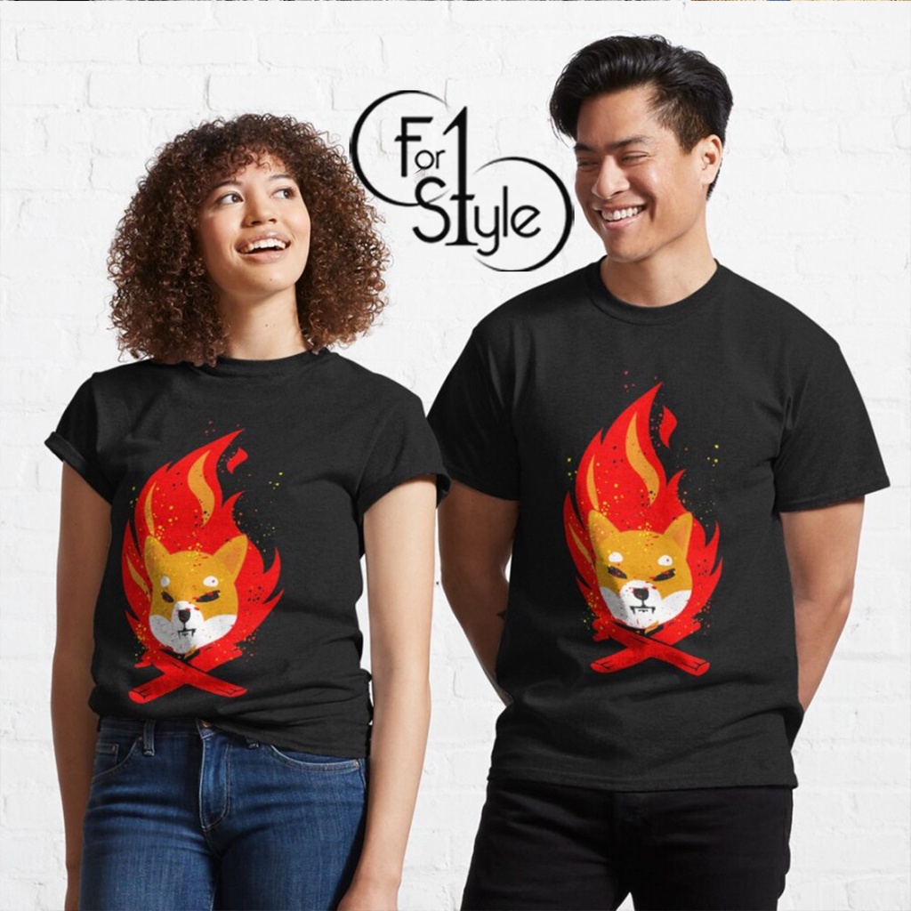 Baju kaos distro premium Shiba Inu Coin On Fire