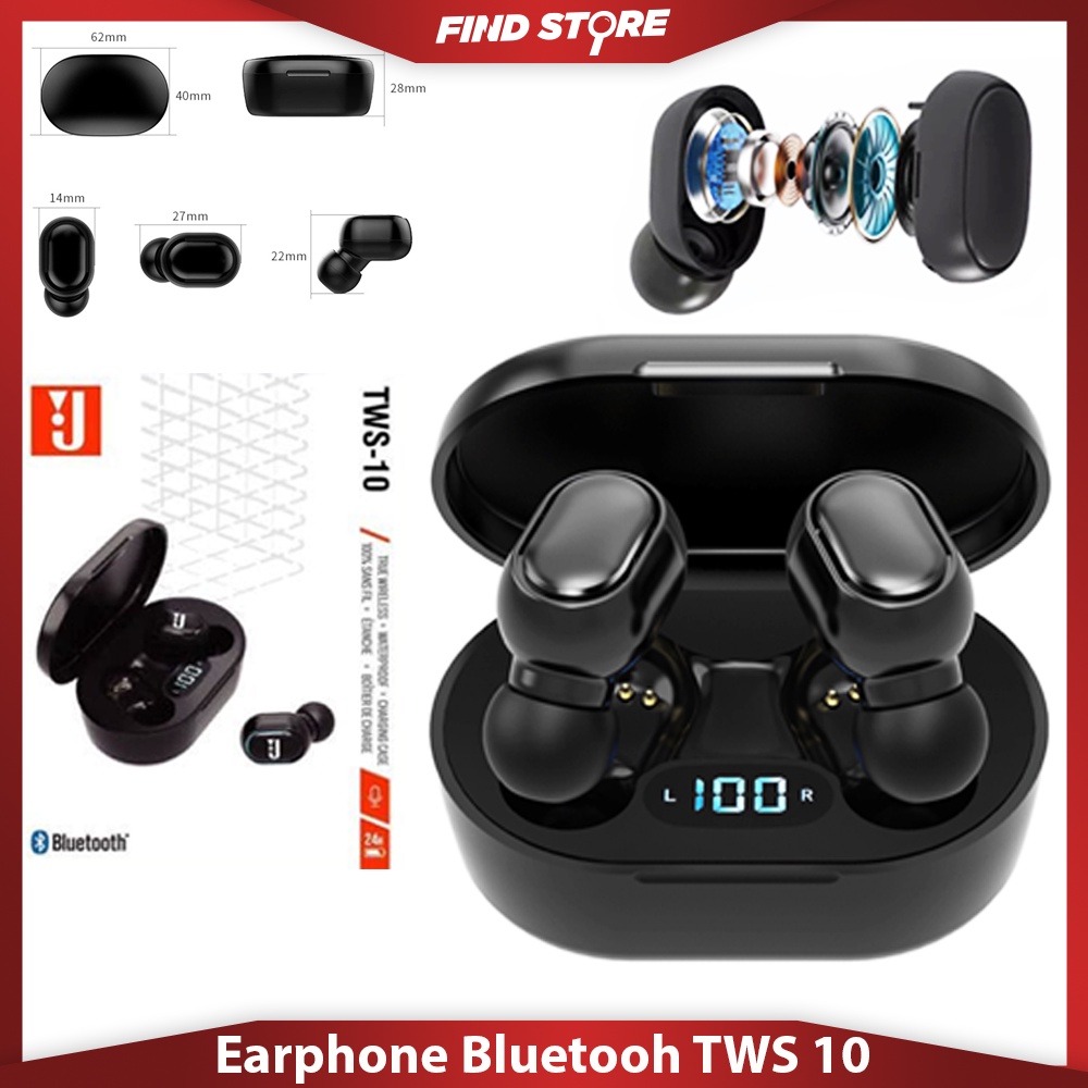 Headset Bluetooth J Wireless TWS 10 V5.0