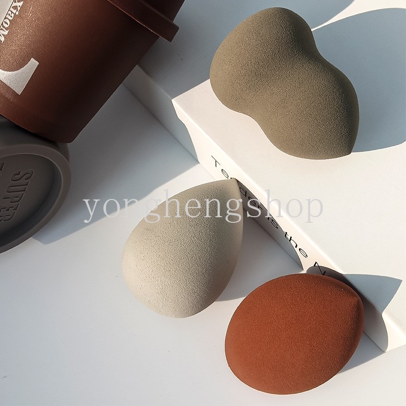 1pc Spons Beauty Blender Bentuk Telur Kopi Untuk Makeup Wanita