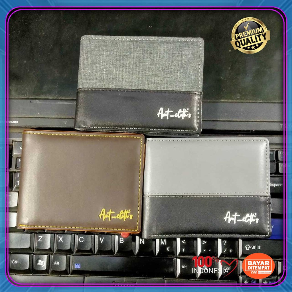 ( Premium) COD Dompet Pria pendek fashionable distro Dompet Kulit sintetik