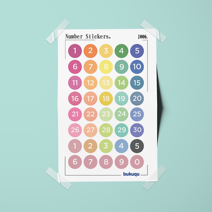 

Stiker Deco Number Stickers untuk Notebook, Planner by bukuqu