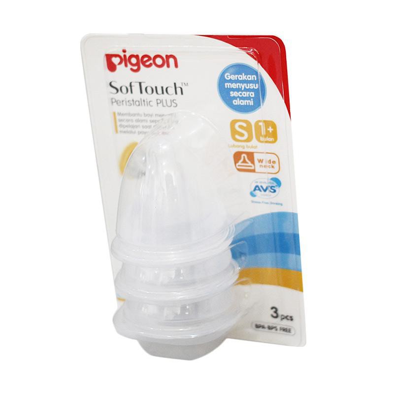 Pigeon Peristaltic Plus Nipple Wide Neck 3 Pack