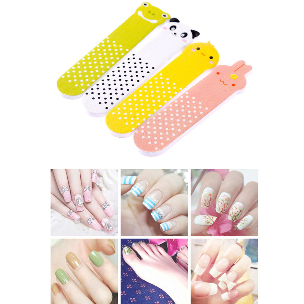 【COD Tangding】Emery Strip Nail File Mini Cartoon Animal Patern Nails Strips Nail Small Rubbing Strips for Polishing