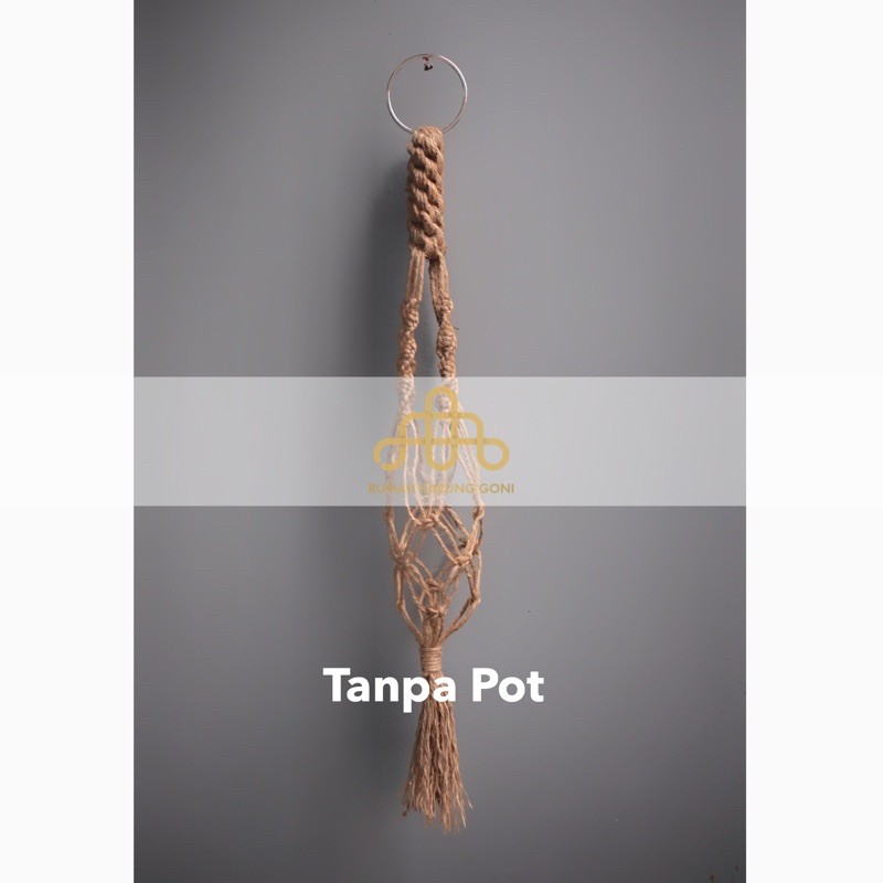 Gantungan Pot Macrame Tali Goni - Gantungan Pot Bunga - Jute Macrame Plant Hanger - Wall Hanging Pot