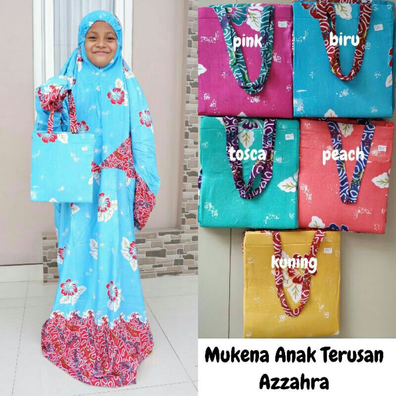 Mukena Terusan anak azzahra / mukena anak terusan / mukena anak