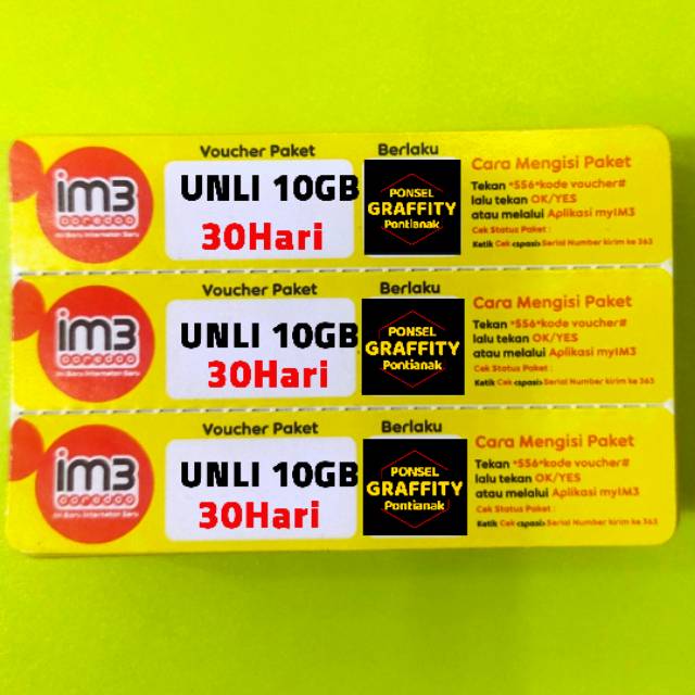 VOUCHER INDOSAT ISAT UNLIMITED 10GB