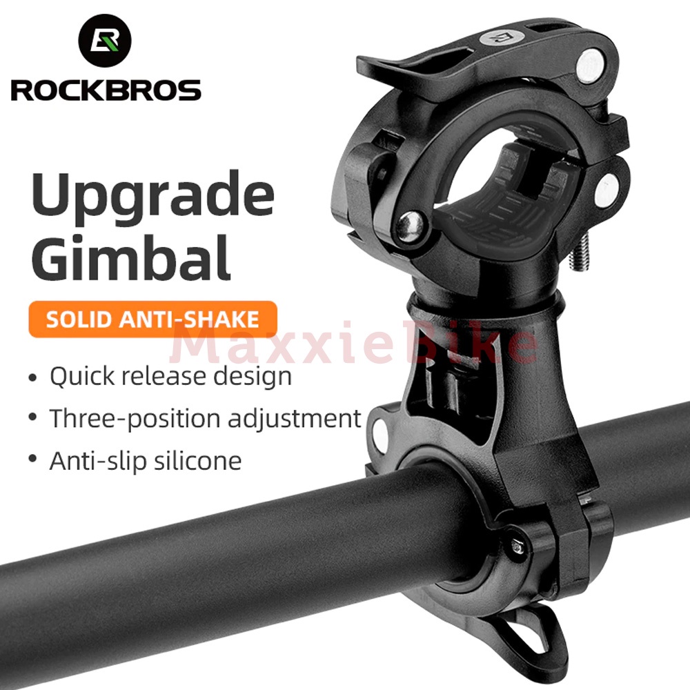 ROCKBROS DJ1001 Bracket Lampu Sepeda Bicycle Rotating Light Double Holder Quick Release